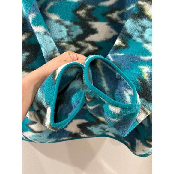 Patagonia Synchilla Fleece Trout Tales Elwha Blue Snaps Sweater Women's size XL - Picture 8 of 8